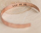 Custom thin Copper Cuff | Handmade Cuff | Custom Hammered | Statement Cuffs | Words to Live By | Daily Reminders | Personalized Gifts