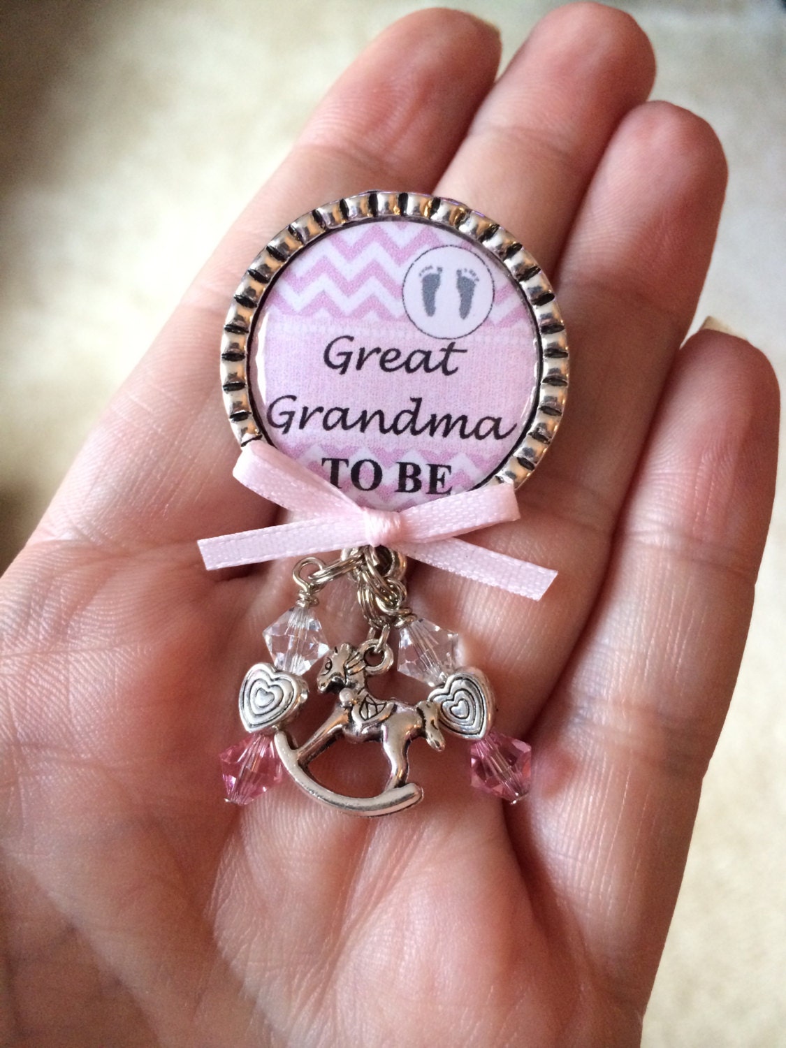 Great Grandma to be pin Pink Baby Girl by scolemandesigns on Etsy