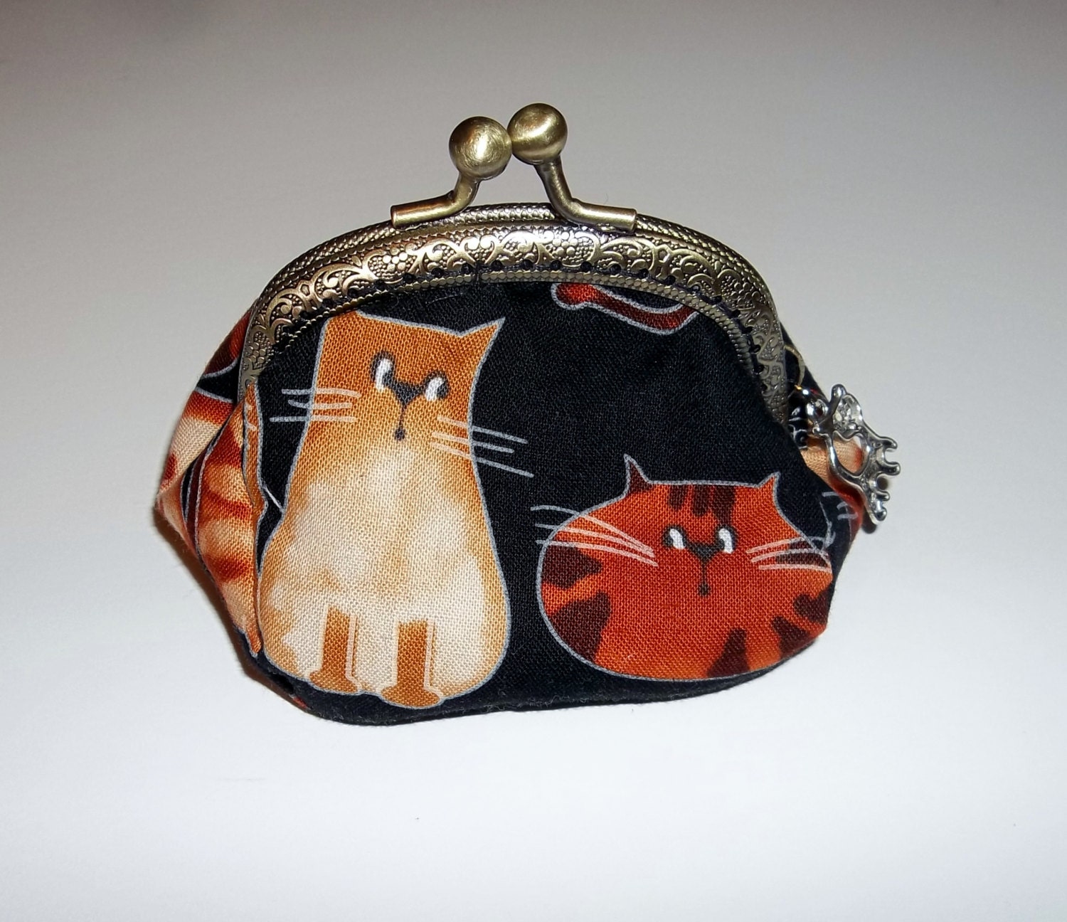 Cat Coin Purse Metal Frame coin purse by MountainMommaDesigns