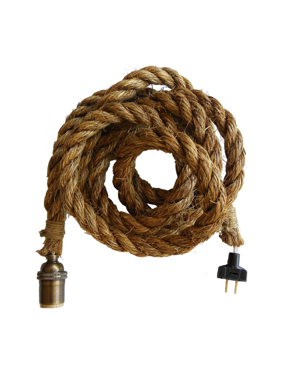 Rope Pendant Light Hardwired Or Plug In By Hangoutlighting