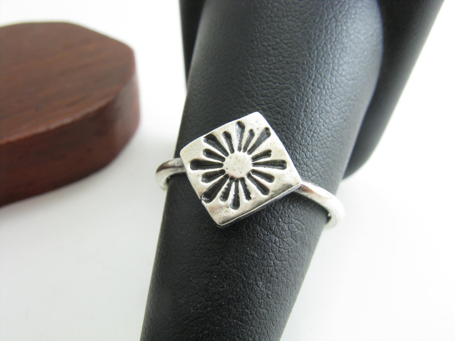 Sterling Silver Sun Ray Ring Stacking Ring Tribal Sun by BooBeads