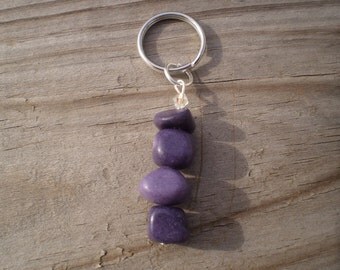 Dyed Amethyst Marble Nugget Keychain