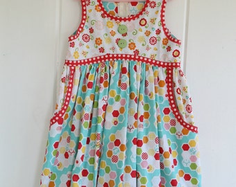 Sample Sale: Girls Polka Dot Swing Dress Size 5 by TheCottageMama