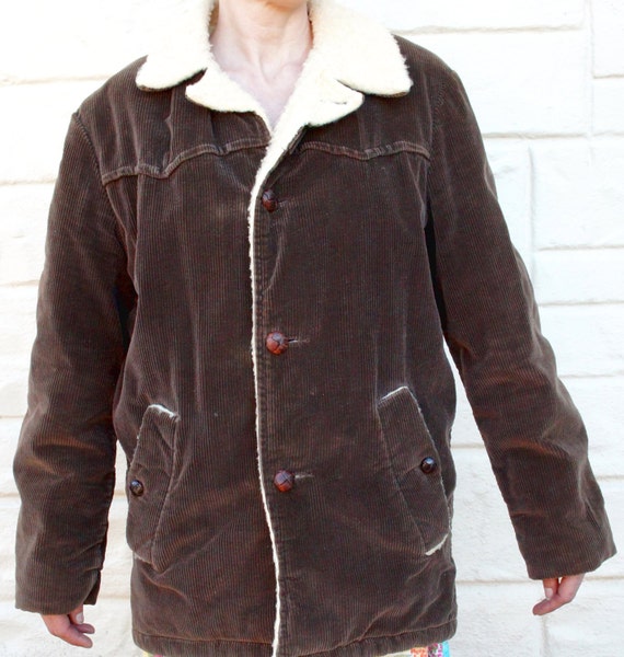 Vintage 70s Wrangler Mens Corduroy Winter Jacket