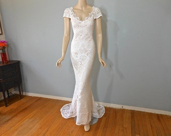 White Fairy WEDDING Dress Bohemian Wedding Dress Cap Sleeve LACE ...