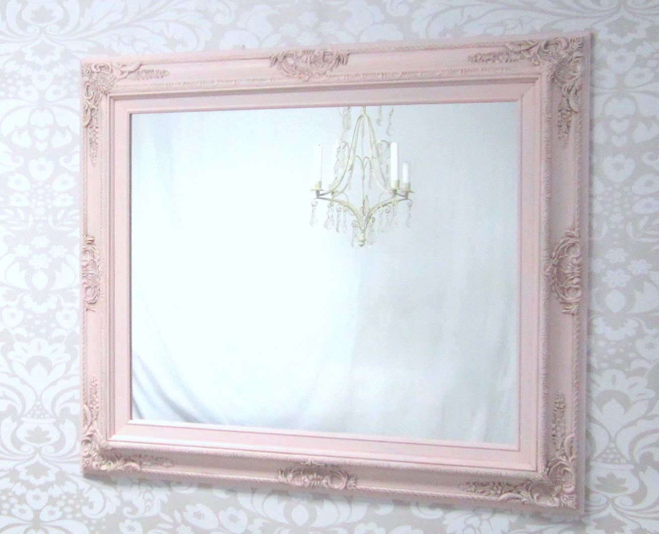 PINK NURSERY MIRROR Baby Girl Nursery Decor Baby by RevivedVintage