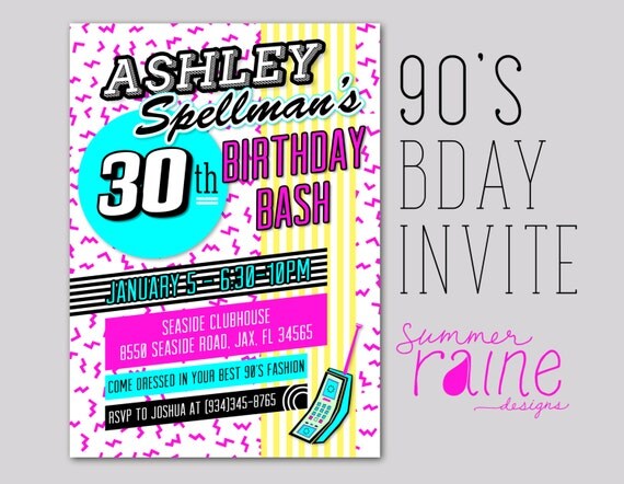 90S Themed Invitations 10