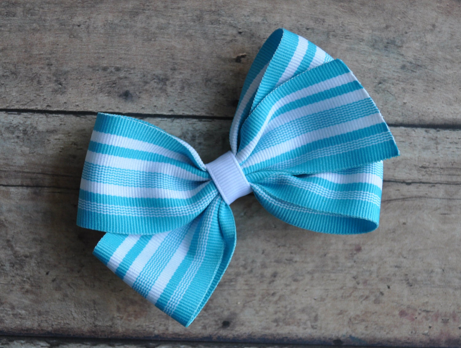 SALE Blue and White Classic Basic Bow