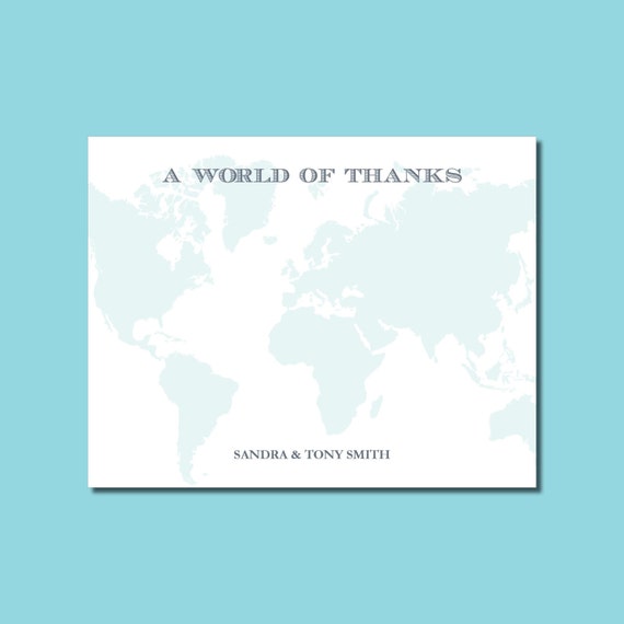 Travel Theme Thank You Card Personalized Printable by kreativees