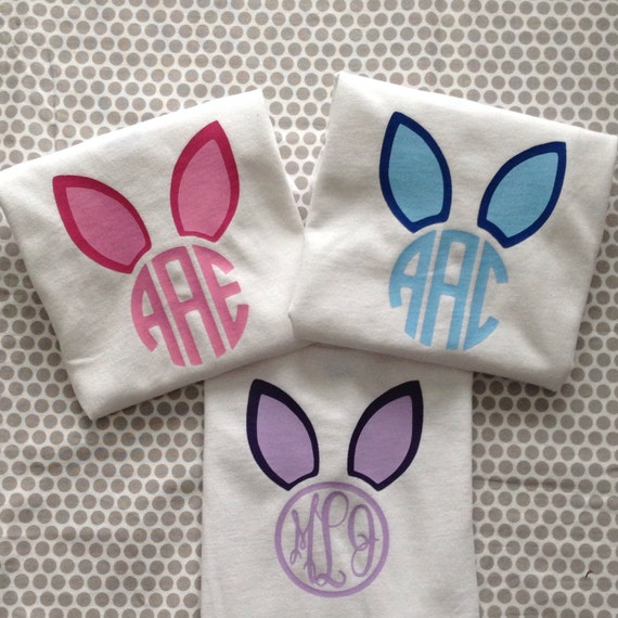 Download Items similar to Personalized Easter bunny ears Monogram ...