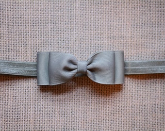 Charcoal Grey Bow Headband. Gray Baby Headband. Baby Hair Accessories. Baby Headband. Girls Hair Accessories. Baby Girls Hair Accessories