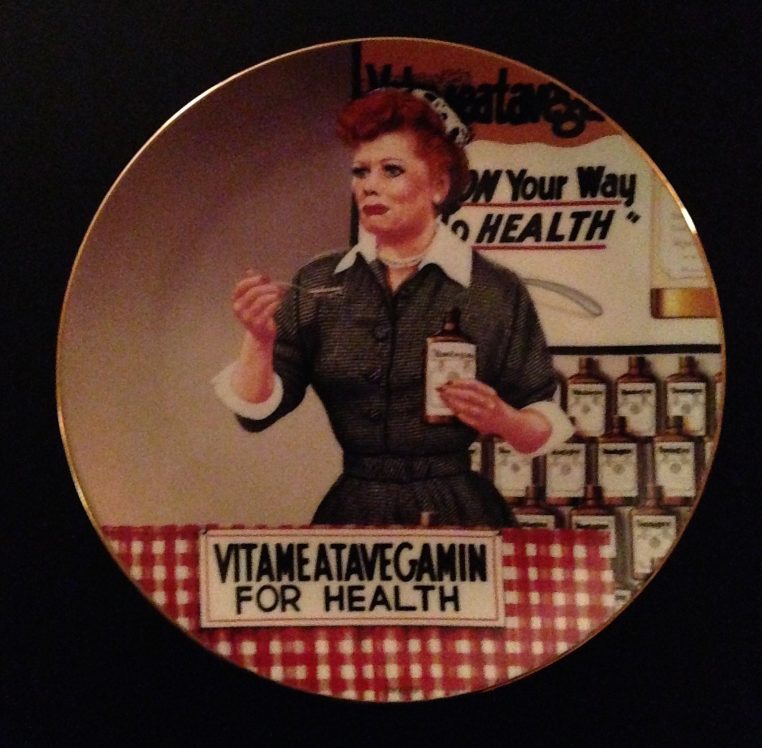 I Love Lucy Vitameatavegamin Collectible Plate by LipstickLounge