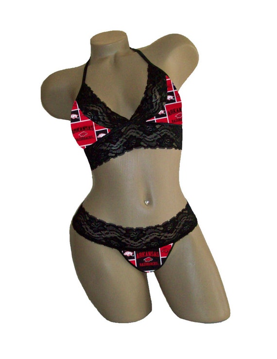 Sexy Arkansas Razorbacks NCAA Lingerie Black Lace Cami Etsy