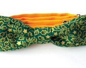 Bow Tie With Adjustable Strap - 'Green and Gold' DOUBLE BOW