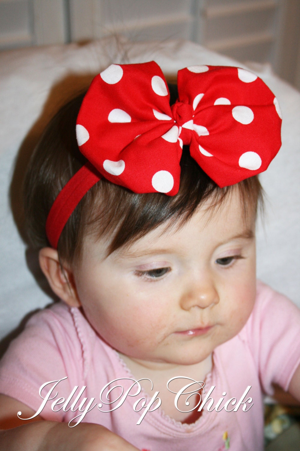 Red Polka Dot Headband baby headband Red by JellyPopChick