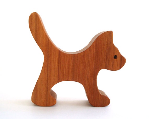 wooden toy cat