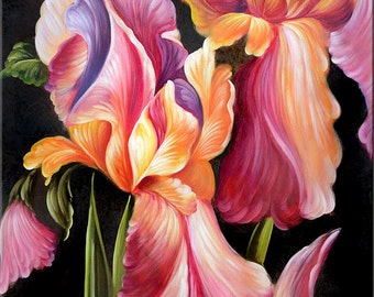 Lilies 18 x 24 Flowers Original Oil Painting by ArtPaintingsMP