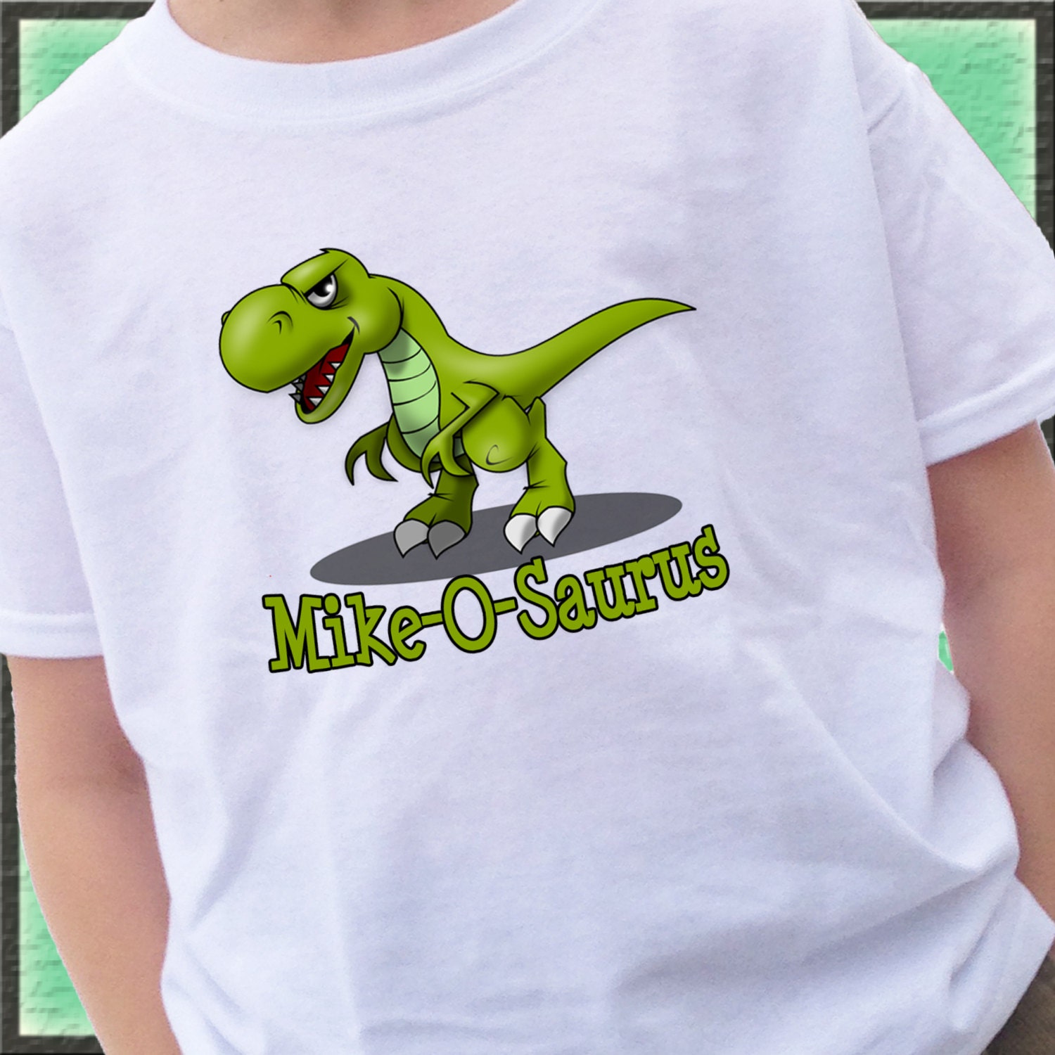 Green T Rex Dino Shirt Dinosaur Shirt Personalized