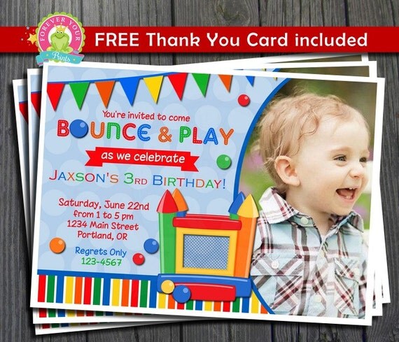 Bounce House Invitation / Bounce House Party Invite / Bounce House Birthday / Bounce House Party / Bounce Party Il_570xn