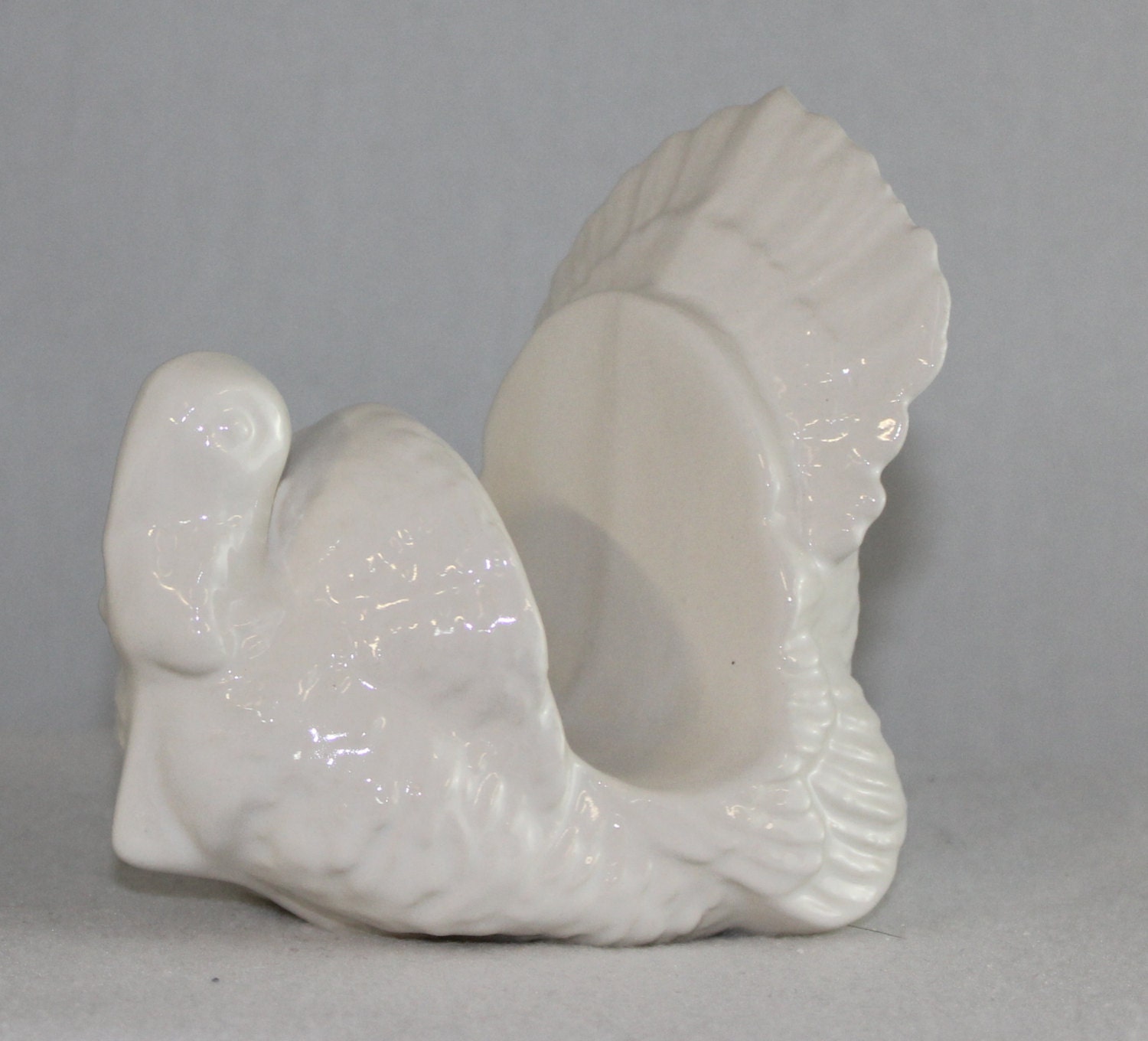 Ceramic Turkey Napkin Holder White Holiday by ArtsonFirePlano