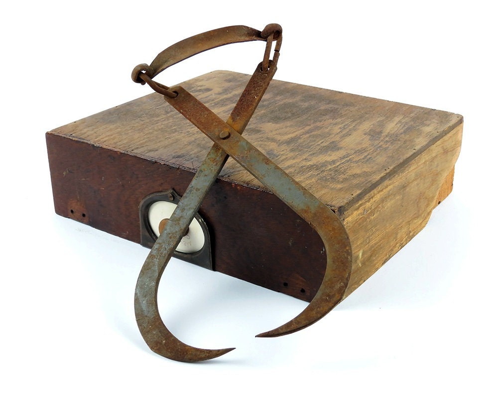 Antique Ice Tongs Metal Ice Hook Rustic Decor by Retroburgh