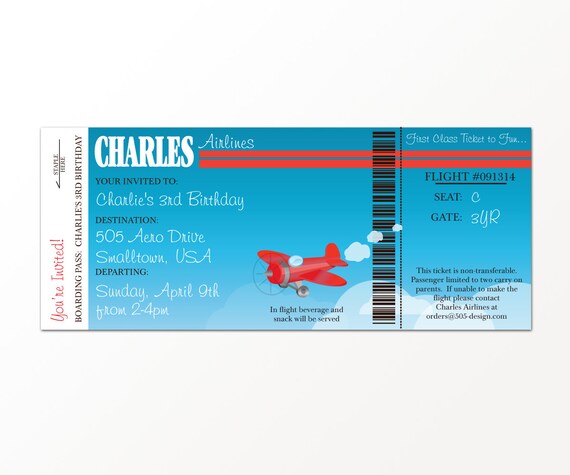 Vintage Airplane Invitation - Printable or Printed Invitation by 505 Design Il_570xn