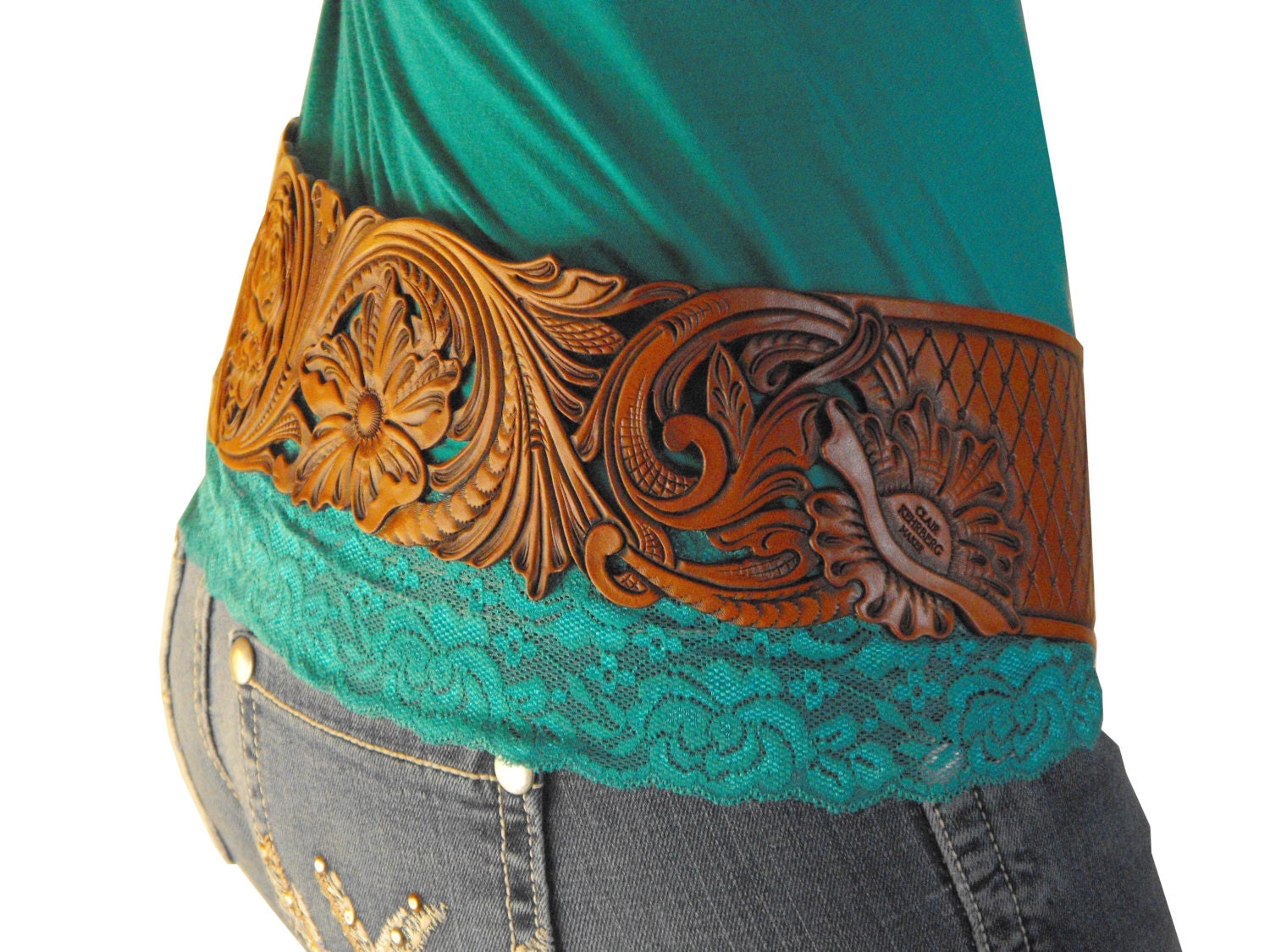 Items Similar To Hand Tooled Leather Cowgirl Hipster Belt On Etsy 5073