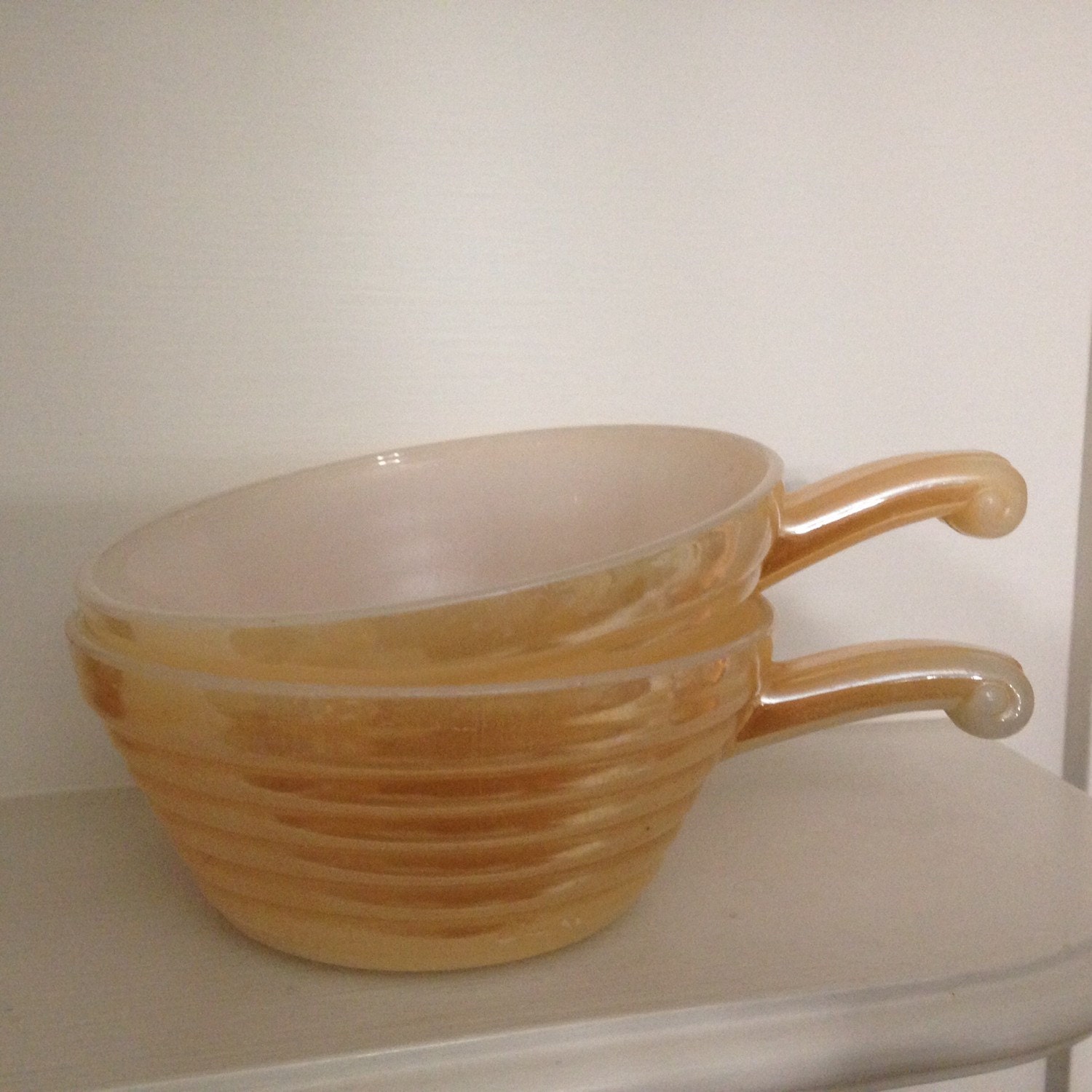 Set of 2 Fireking Oven Proof Bowls Small by mymilkglassstore