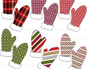 Winter Gloves Clipart Clip Art Digital Scrapbooking Commercial Use - printable clipart - Instant Download - DP333