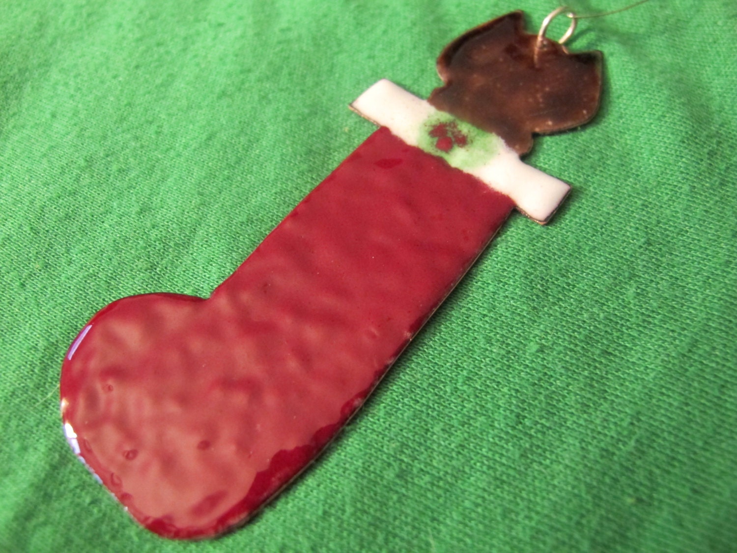 Christmas ornament handmade Christmas stocking cat decoration, limited edition, one of a kind