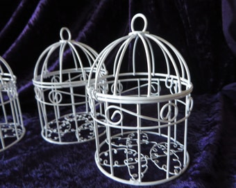 Mini Bird Cage table decoration - white mini bird cage - 2 3/4" diameter 4 1/2" high