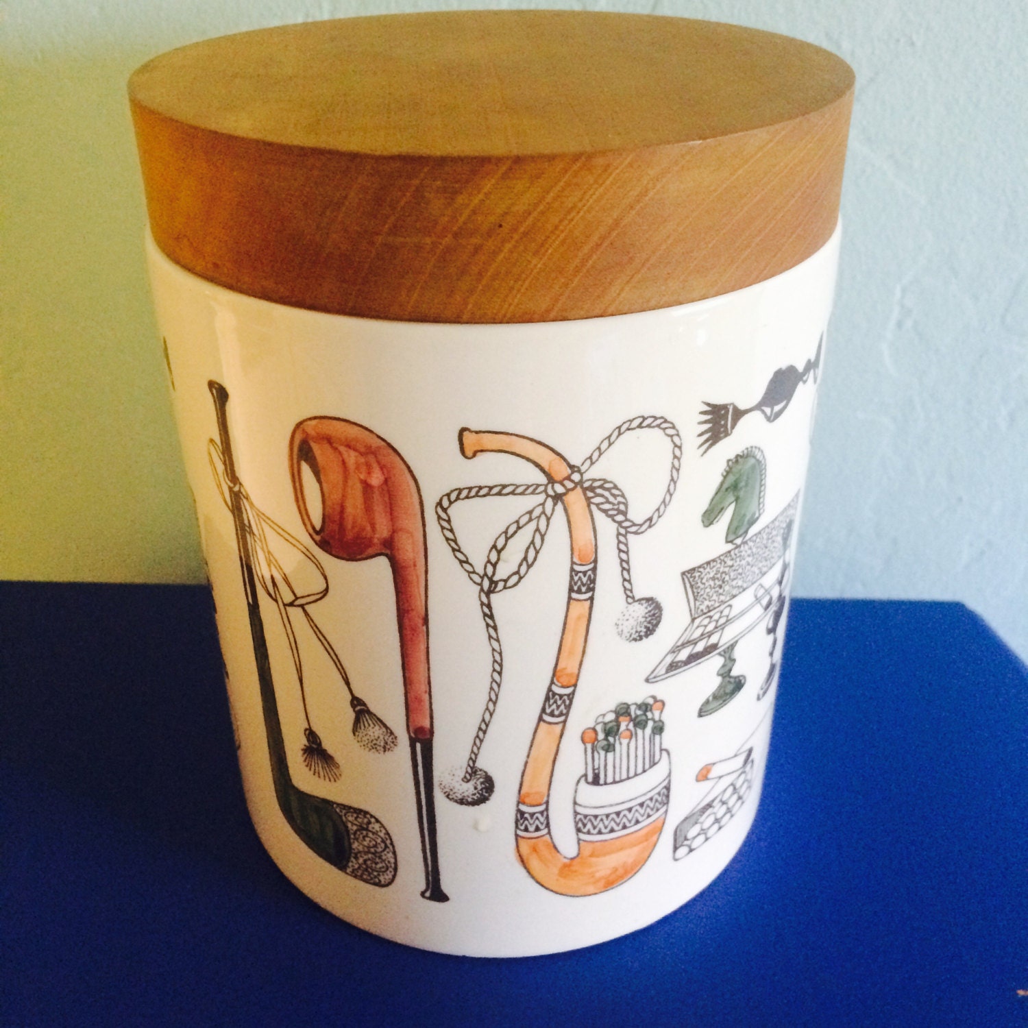 Italian Ceramic Tobacco Humidor Jar