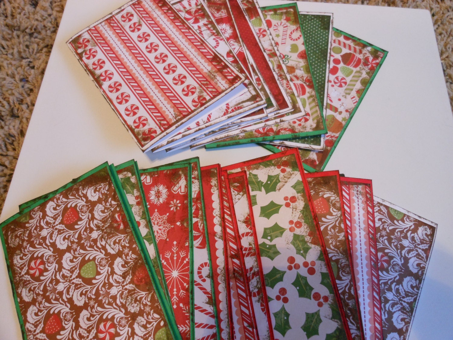 Christmas Cards with Envelopes Distressed by ShandisScrapsnStuff