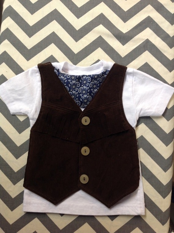 Cowboy Vest TSHIRT SHORT Sleeve Comfortable Baby Cowboy or