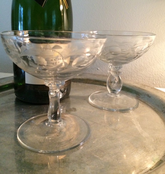 vintage art deco coupe glasses