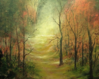 Original Painting, acrylic painting, landscape painting autumn landscape, fall forest, scenic painting, fall painting, 11x14 painting nature