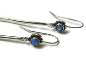 Natural Welo Opal Raindrop Earring, Spring Showers, Sterling Silver, Cabin Fever E135