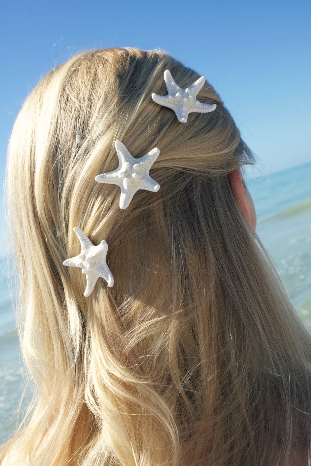 BEACH WEDDING Hair Accessories White Starfish Hair Pins