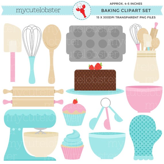 Baking Clipart Set clip art set of baking by mycutelobsterdesigns