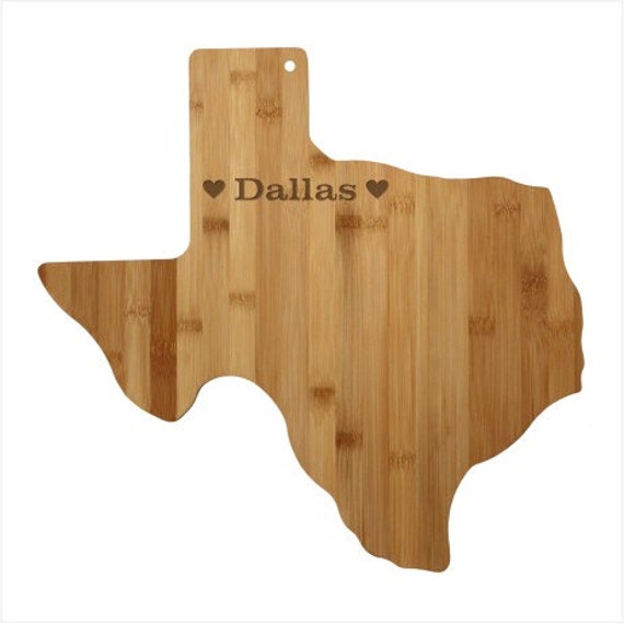 Personalized Texas Cutting Board Texas Shaped by lazerdesigns