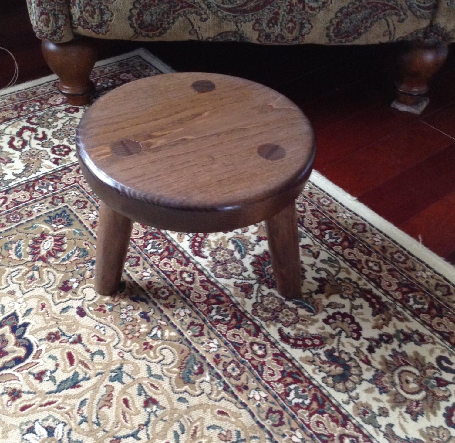 Wood Footstool wooden foot stool solid ash by TheFederalCase