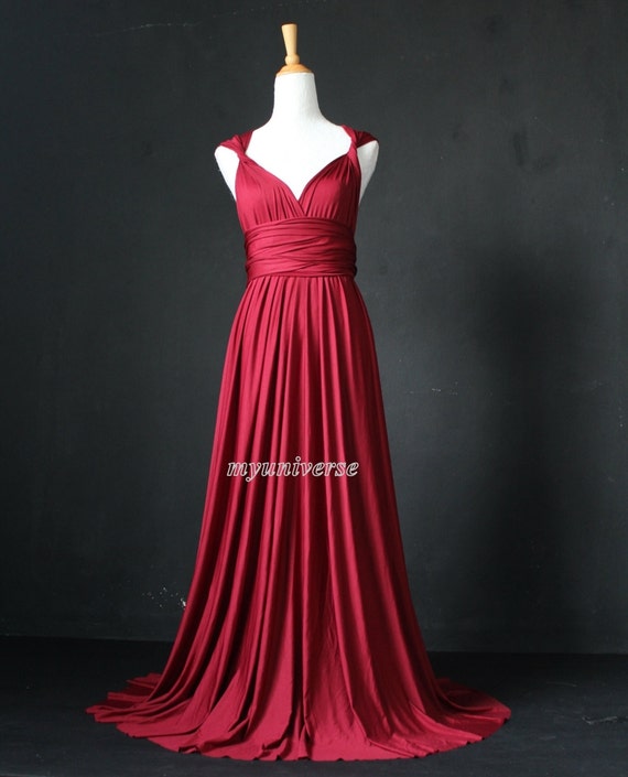 Bridesmaid Dress Maroon Plum Infinity Dress Wrap Convertible