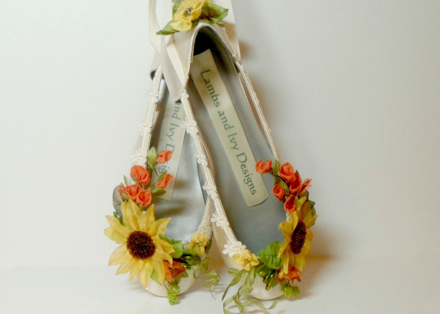 Sunflower Shoes Sunflower Bride Fall Bridal by lambsandivydesigns