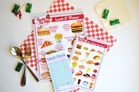 Childs Pretend Play Restaurant Menu Set Il_570xn