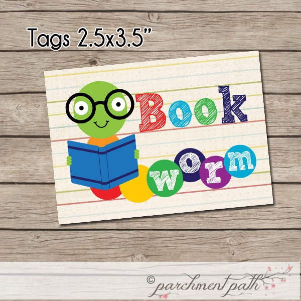 Bookworm Award Printable Set Tags Award Certificate and