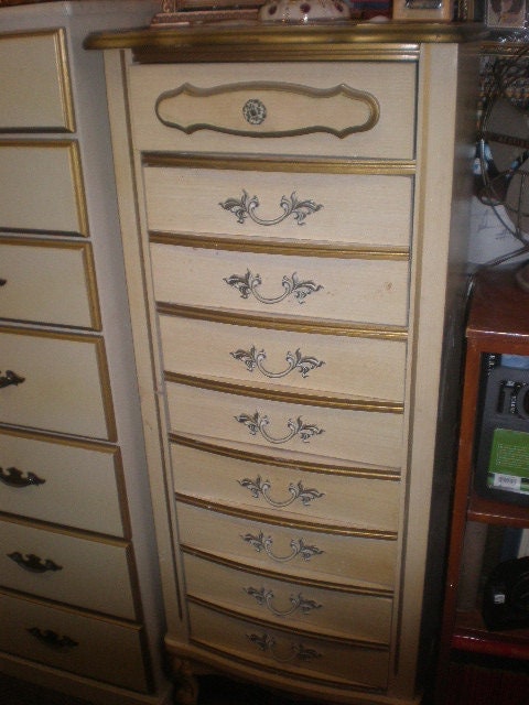 Vintage Lingerie Chest Tall Dresser 5 Drawer by vjliquidators