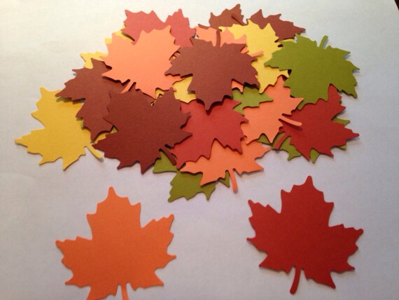 25 Fall Leaves Die cuts 2 1/2 inch Leaf by HeatherleasCrafts