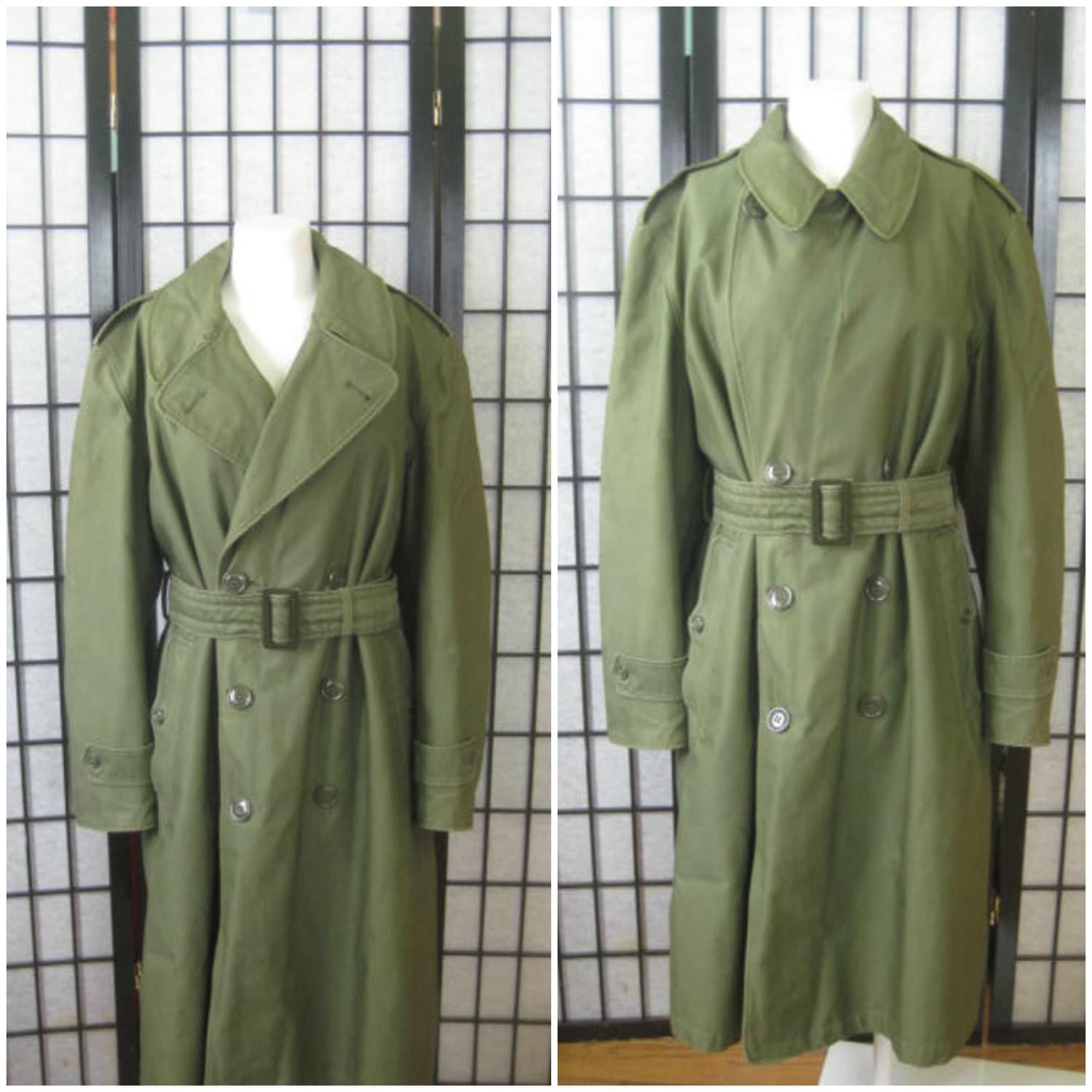 army print trench coat