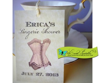 Lingerie Shower Tags, Printable Bridal Shower Gift Tags, Bachelorette Party Tags, Favor Tags, Digital File by Event Printables