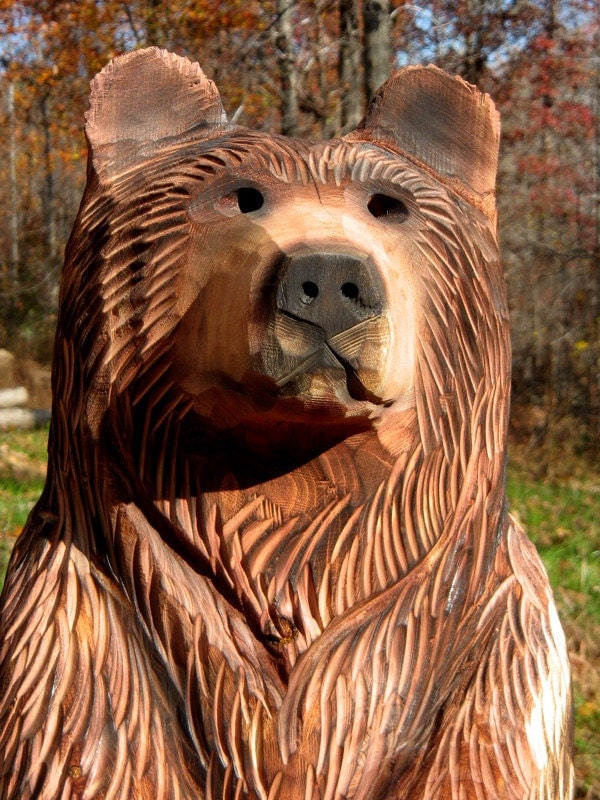 1822 inch Bear Cub Chainsaw Wood Carving by SleepyHollowArtists